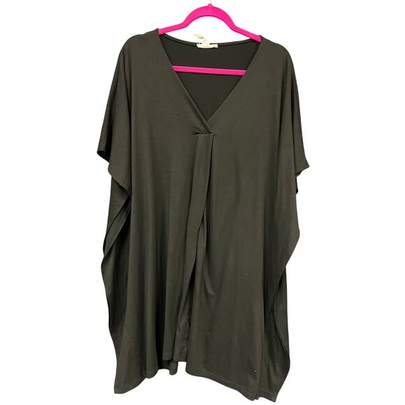 Women's Black Butter Soft V-Neck T-Shirt Dress Medium - Picture 1 of 3